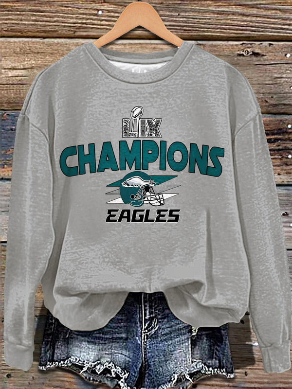 Eagles Champions Printed Long Sleeve Casual Top