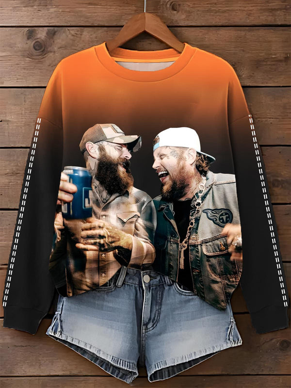 Malone And Jelly Printed Long Sleeve Casual Top