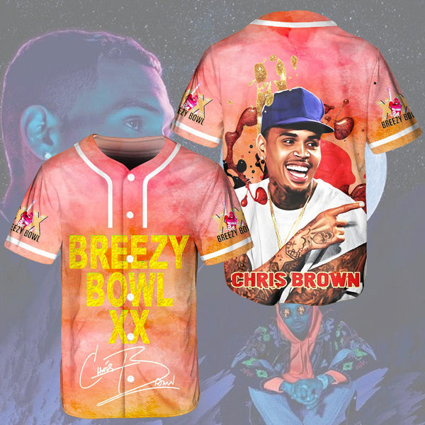 Chris Brown Breezy Bowl XX Tour Baseball Jersey