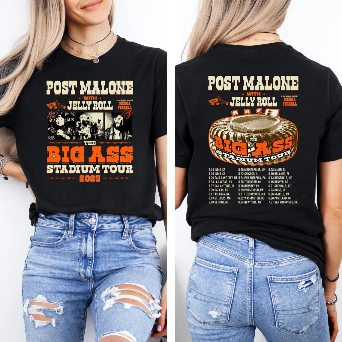 Post Malone Jelly Roll Crew Neck T-shirts
