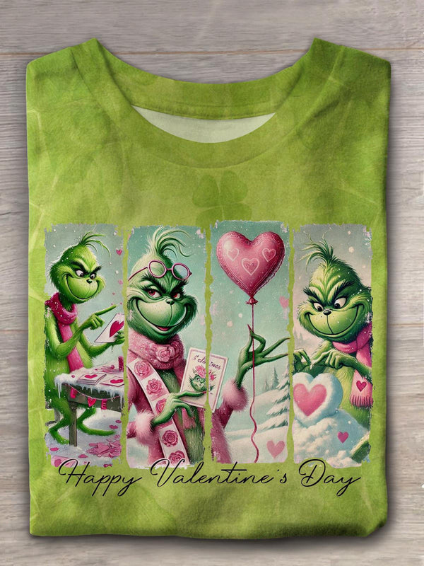 Funny Green Valentine Crew Neck T-shirt