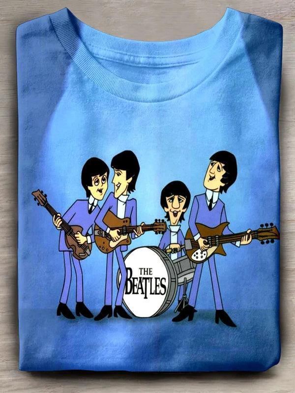 The Beatles Print Crew Neck T-shirt
