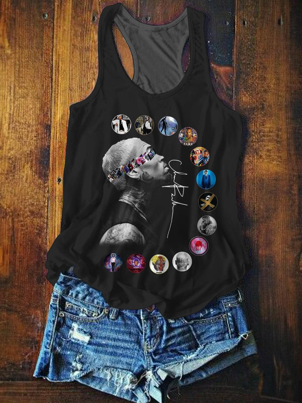 Chris Brown Breezy Bowl XX Printed Casual Tank Top