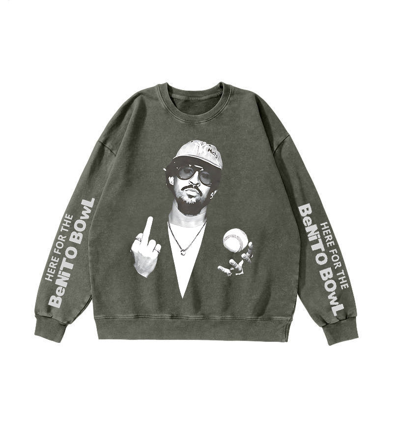 Benito Bowl Round Neck Washed Sweatshirt