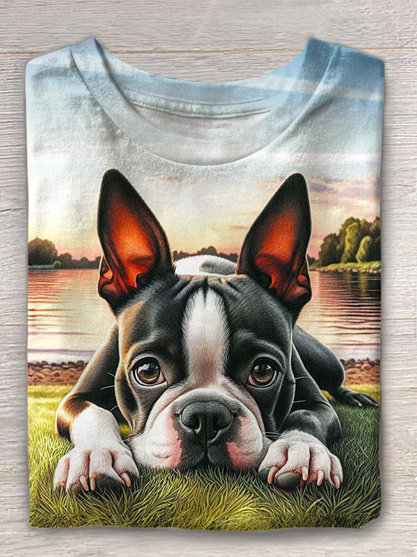 Cute Daze Puppy Crew Neck T-shirt