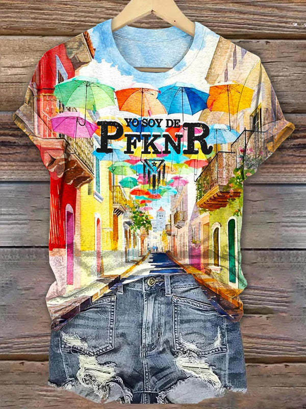Puerto Rican Printed Crew Neck T-shirt