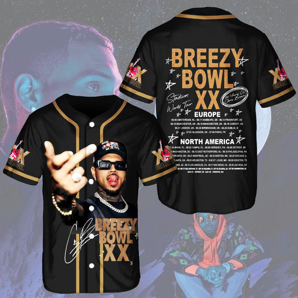 Chris Brown Breezy Bowl Baseball Jersey