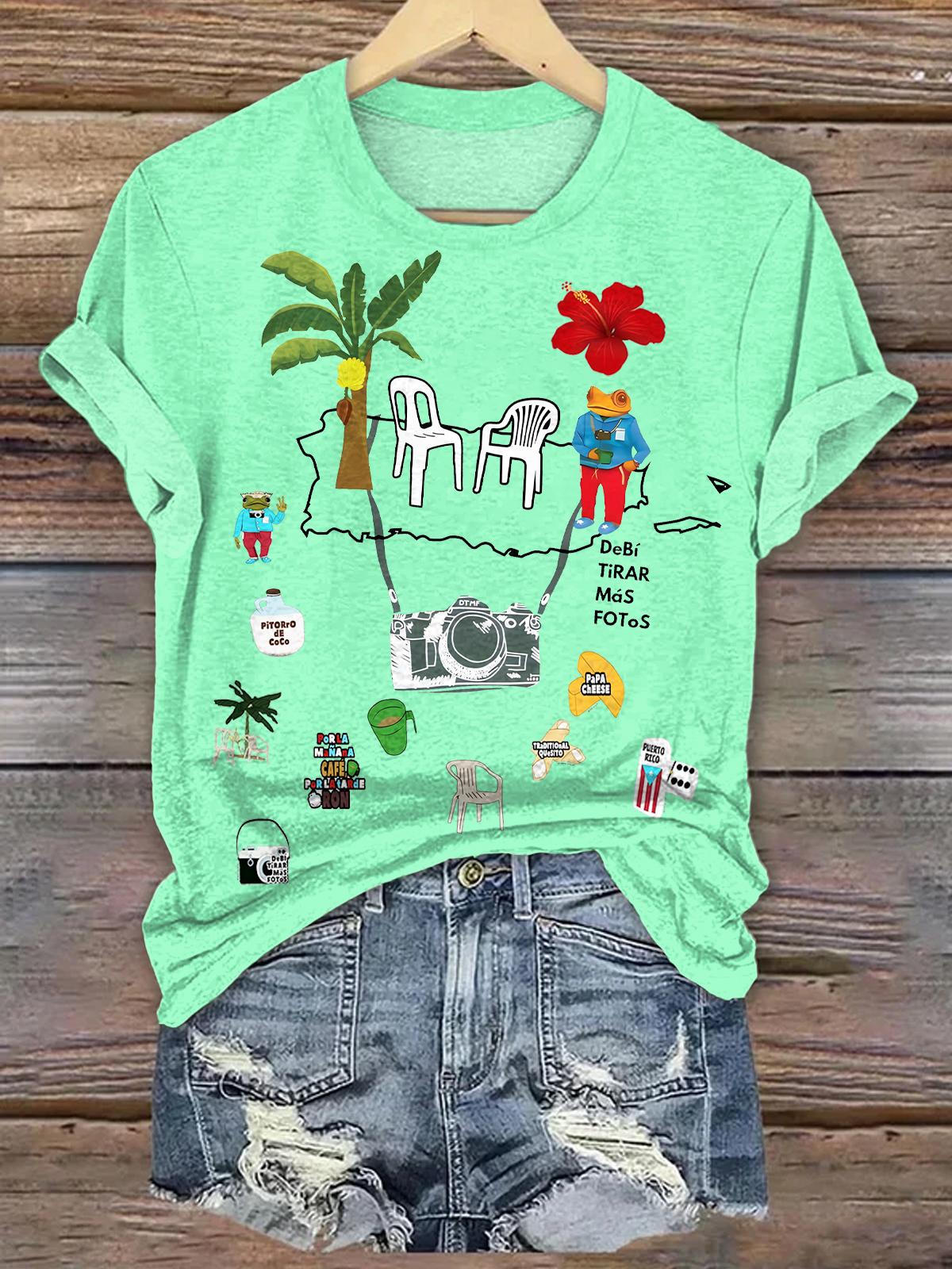 BadBunny Cartoon Crew Neck T-shirt