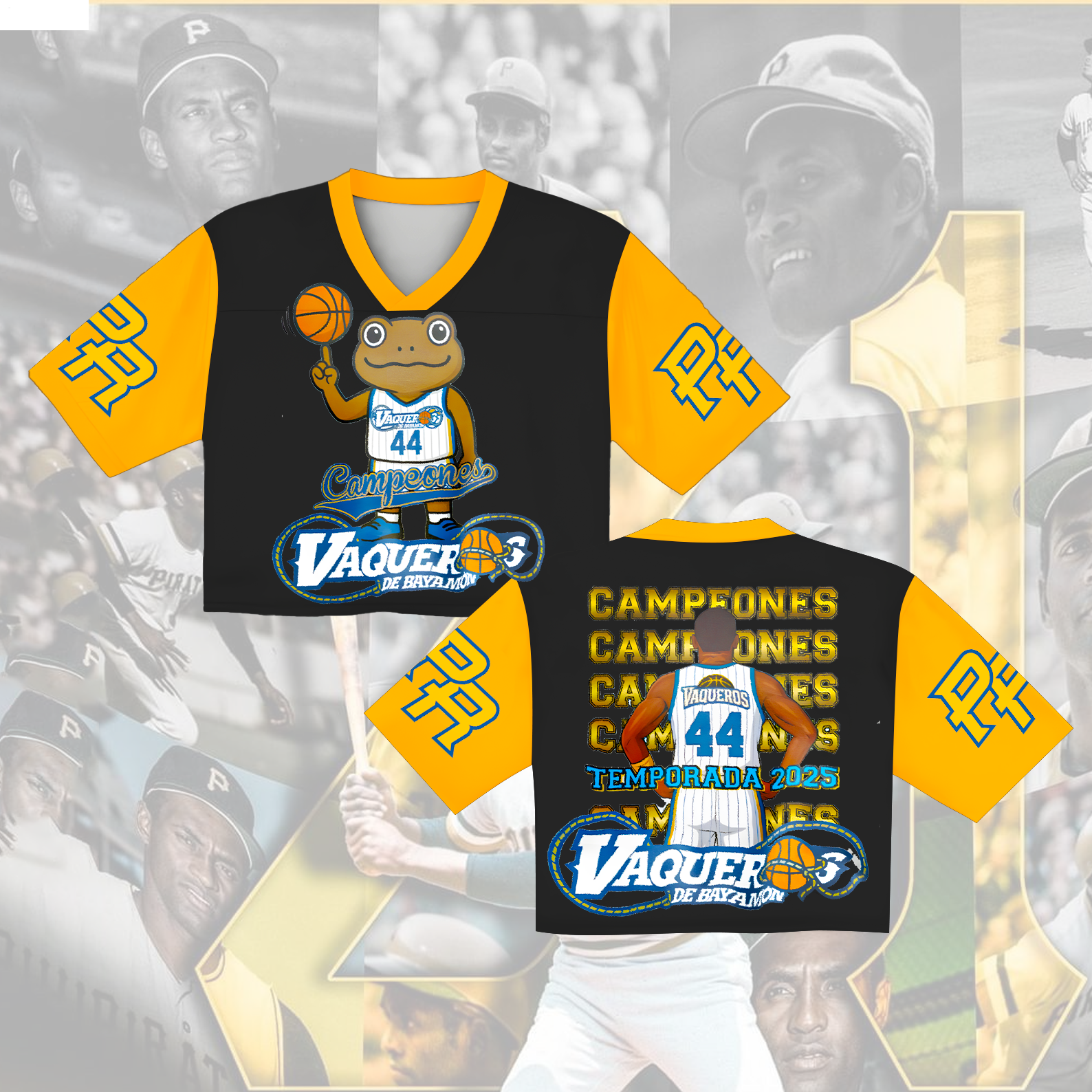 Roberto Clemente V-neck Cropped Jersey T-shirt