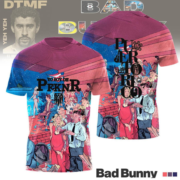 Puerto Rican Vintage Printed Crew Neck T-shirt