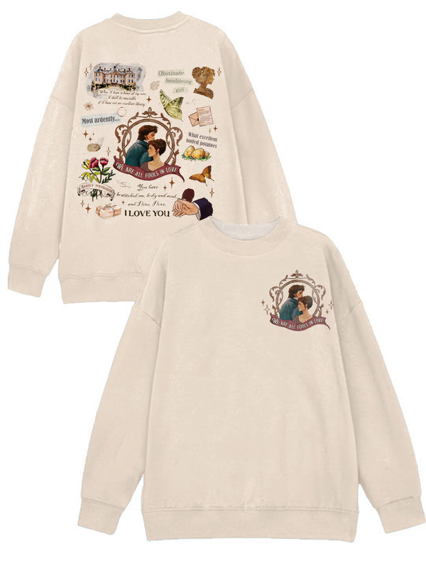 Pride and Prejudice Double sided Printed Long Sleeve Casual Top