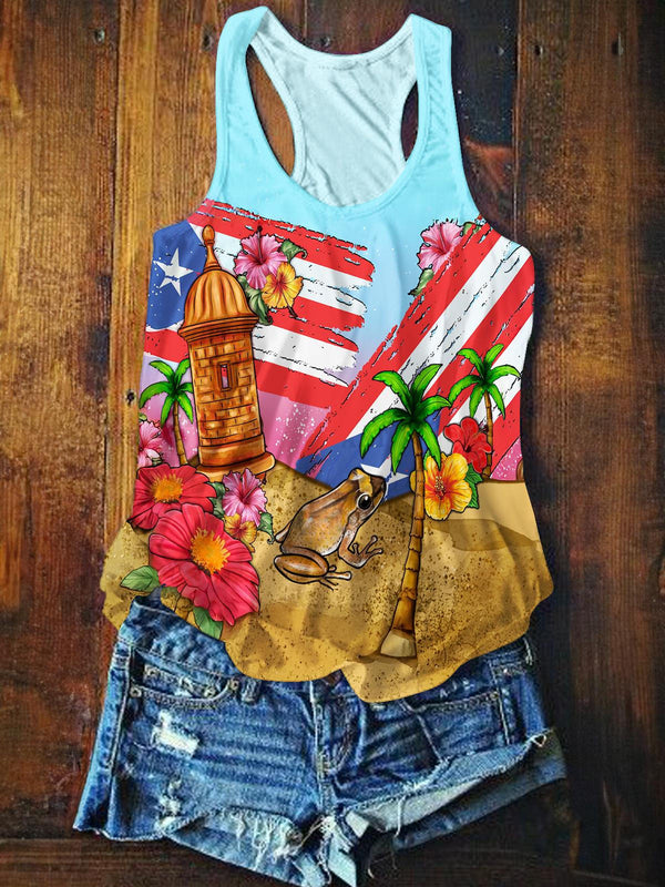 Puerto Rican Badbunny Printed Casual Tank Top