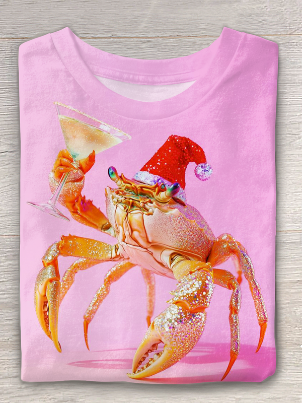 Glitter Disco Crab Crew Neck T-shirt
