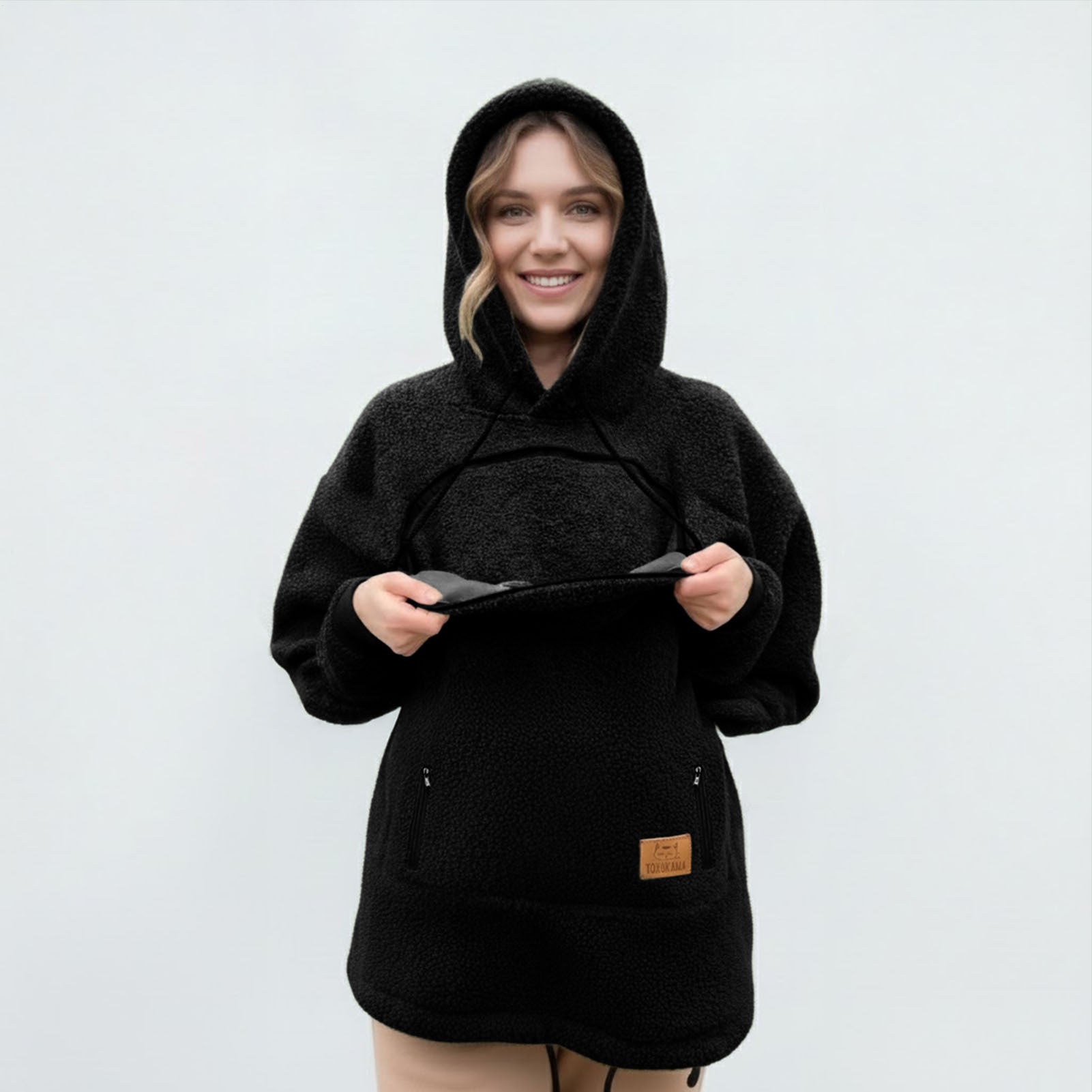 Pet Care Hoodie Long Sleeve Warm Fall Winter Pullover Sweatshirt with Dog Pouch for Outdoor Dog Walking generous