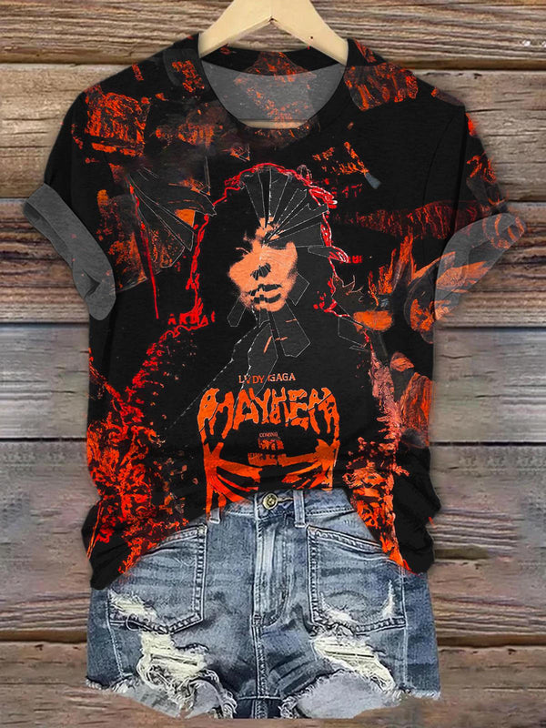Lady Gaga Mayhem Ball TourCrew Neck T-shirt
