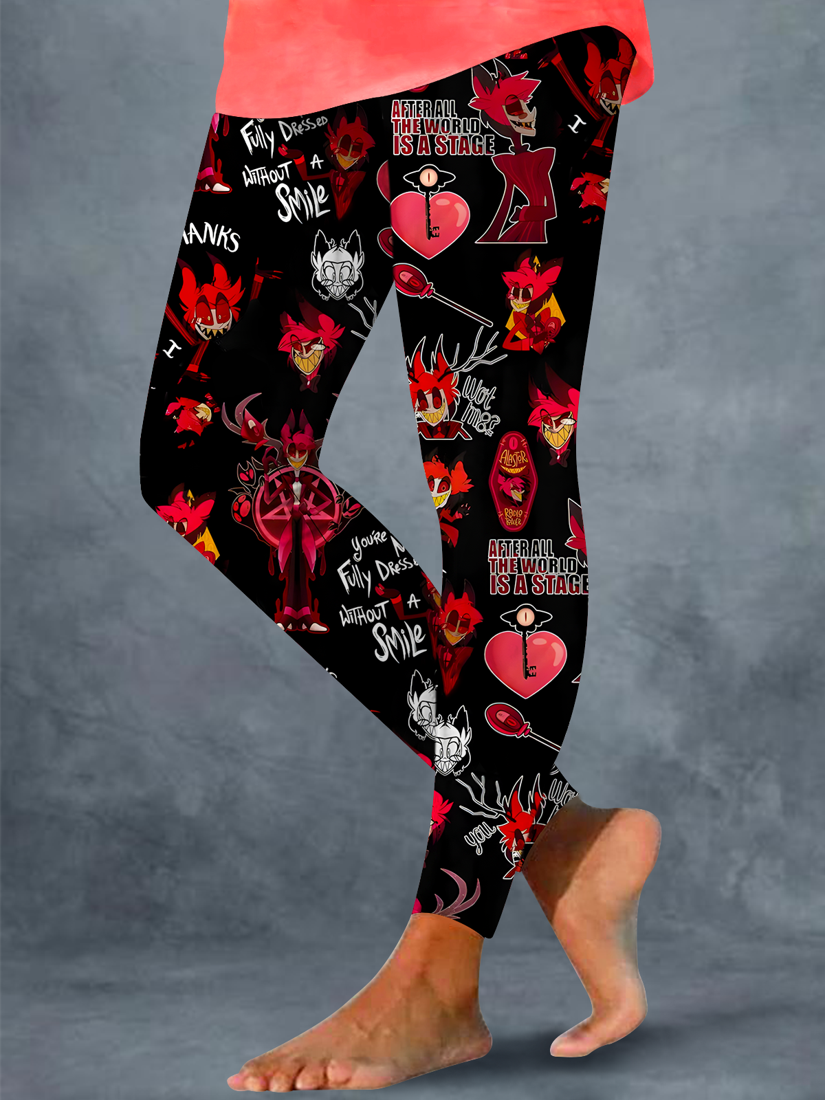 Hazbin Hotel Xmas Pajamas Print Leggings