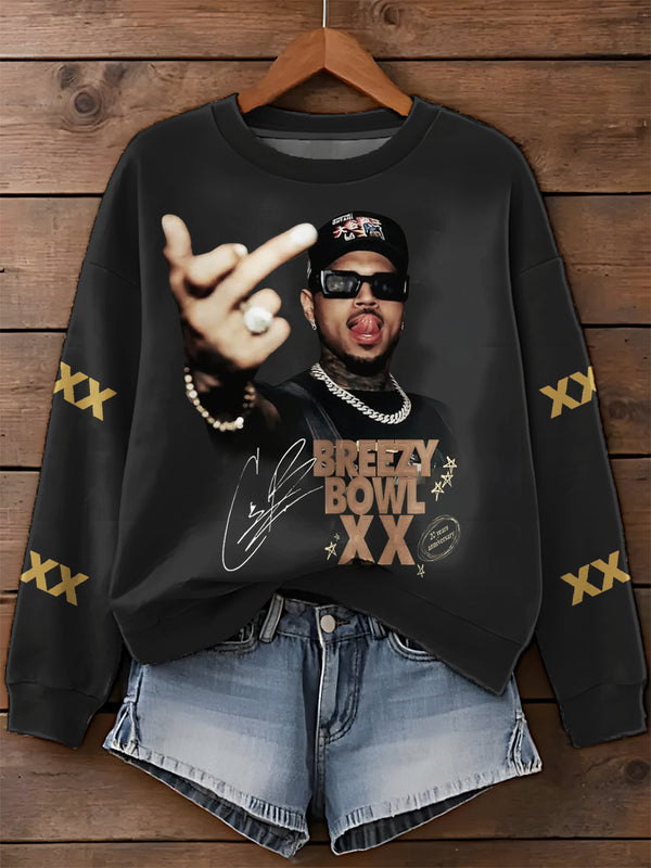 Breezy Bowl XX Tour 2025 Printed Long Sleeve Casual Top