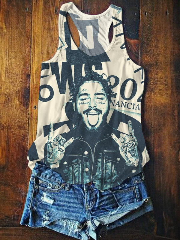 Post Malone Tour Printed Casual Tank Top