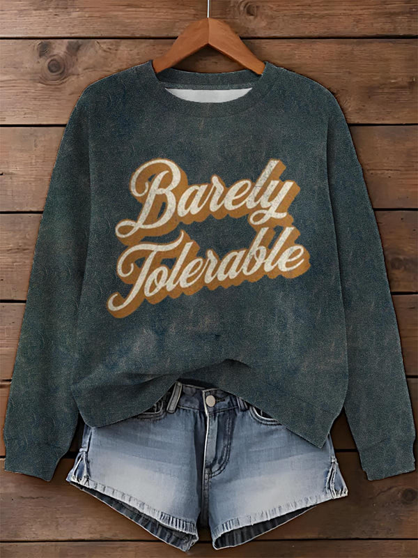 Pride and Prejudice Simple Printed Long Sleeve Casual Top