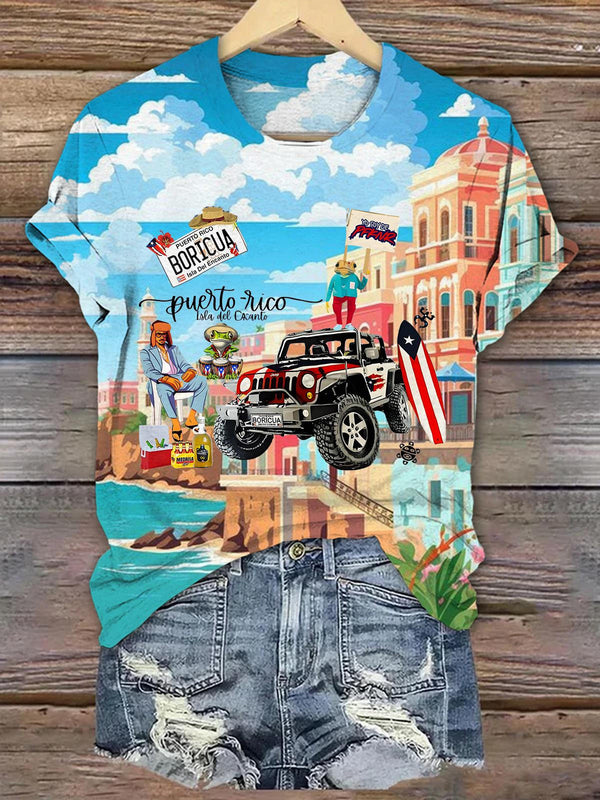 Bad Bunny San Juan Puerto Rico Crew Neck T-shirt