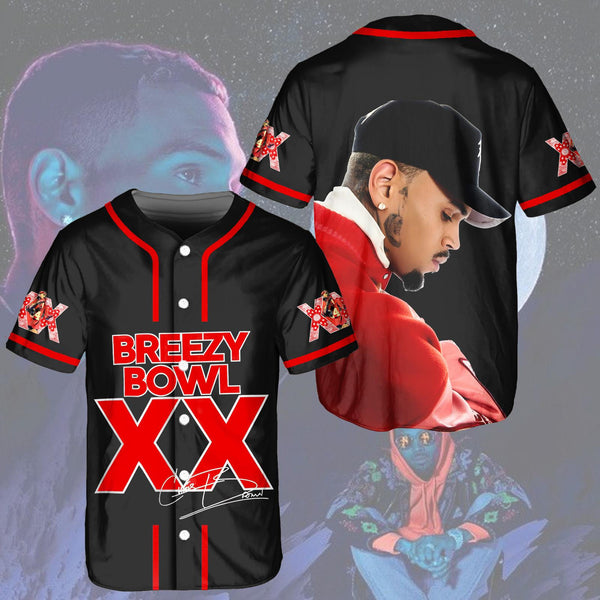 Chris Brown Breezy Bowl XX Tour Baseball Jersey