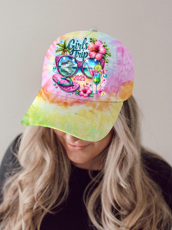 Gorra de béisbol con estampado de crucero tropical para chicas 2025