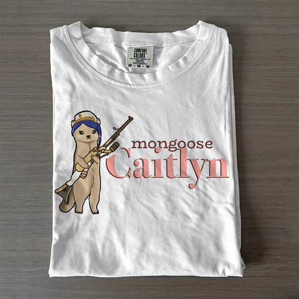 Funny Mongoose Caitlyn Crew Neck T-shirts