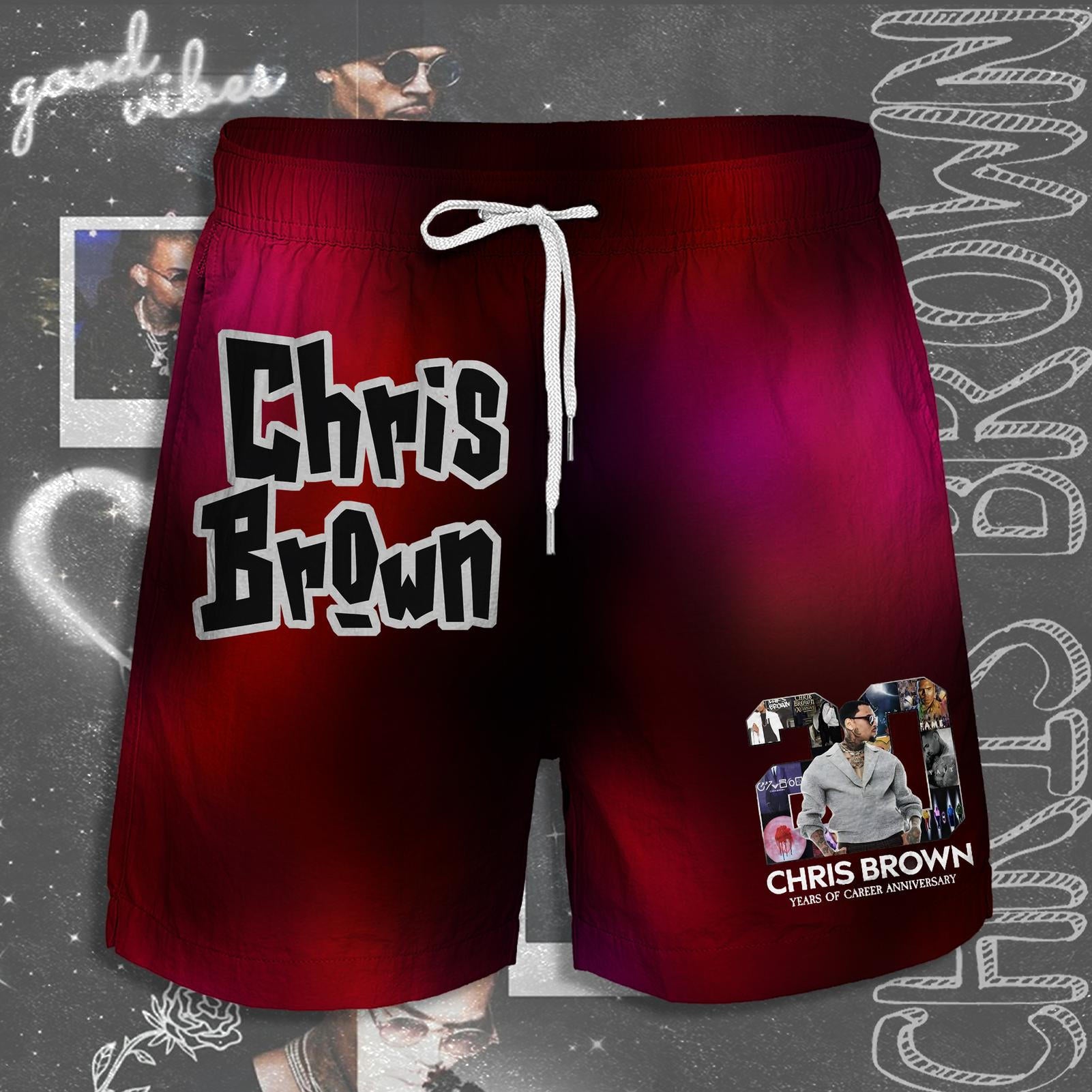 Men's Chris Brown Breezy Bowl XX Tour 2025 Print Pocket Shorts