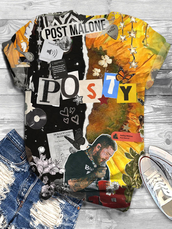 Post Malone Printed Crew Neck T-shirt