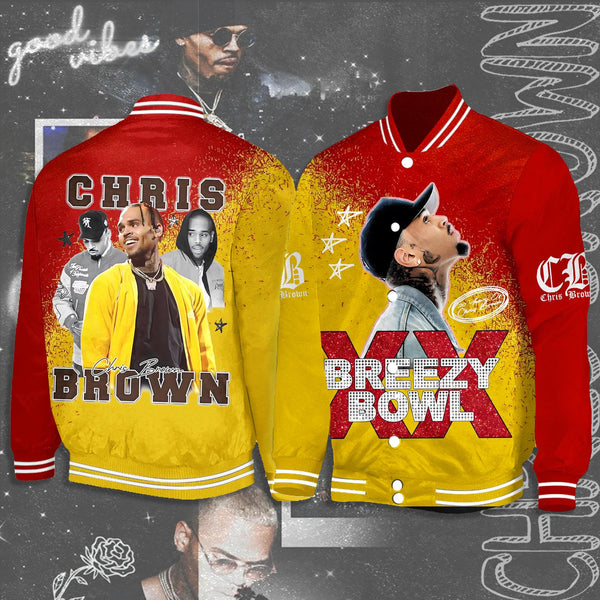 Chris Brown Breezy Bowl XX Tour Shoulder Baseball Jersey