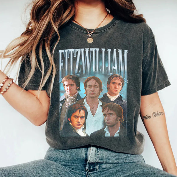 Pride and Prejudice Retro Portrait Printed T-shirt