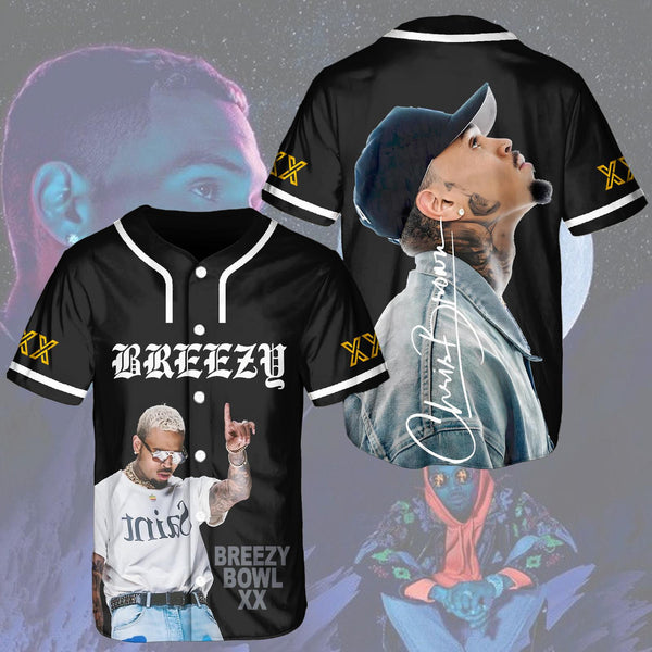Chris Brown Breezy Bowl XX Tour Baseball Jersey