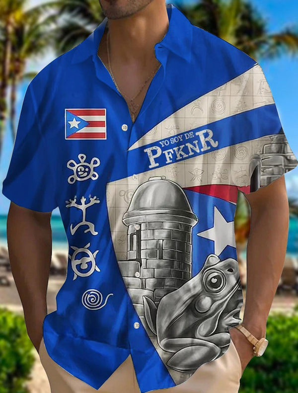 Puerto Rico Creative Print Men's Short Sleeve Shirts