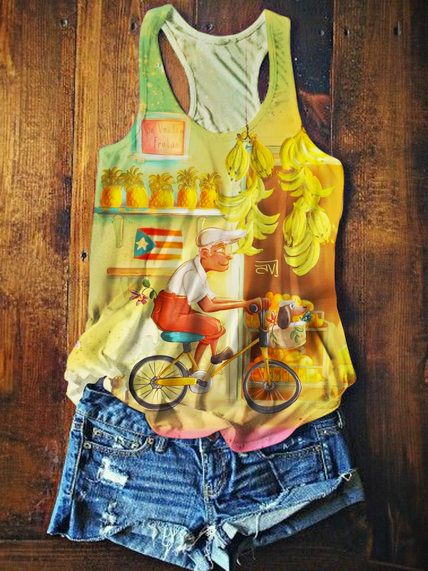 Puerto Rico Travel Printed Casual Tank Top