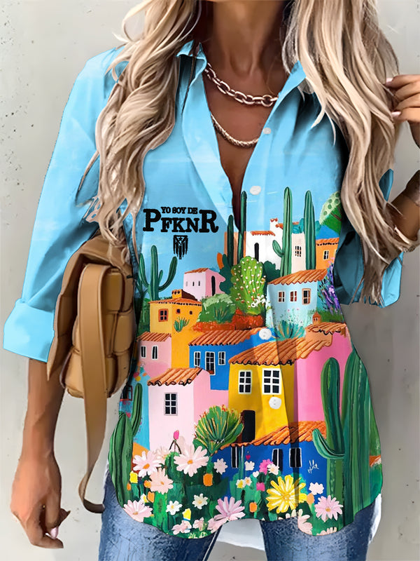 Camisa informal con estampado de rana concho de Puerto Rico para mujer 