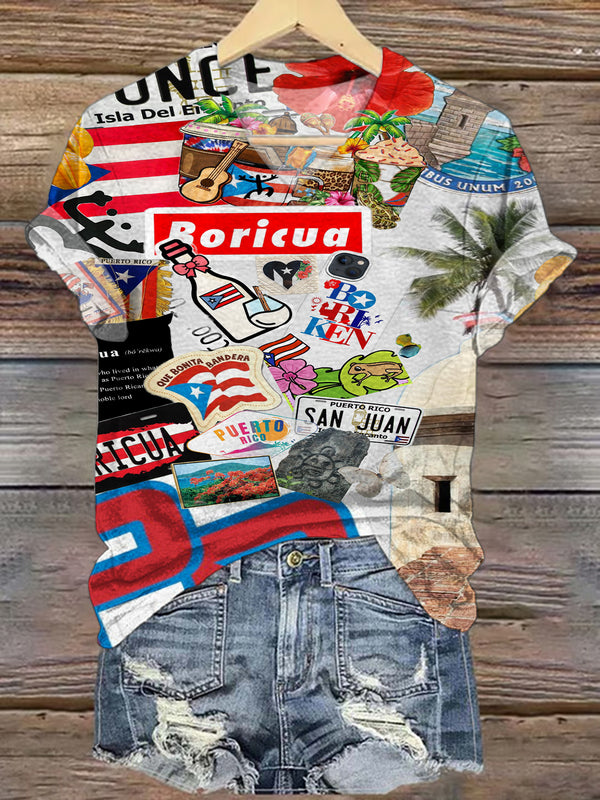 Puerto Rican Badburnny V-neck T-Shirt