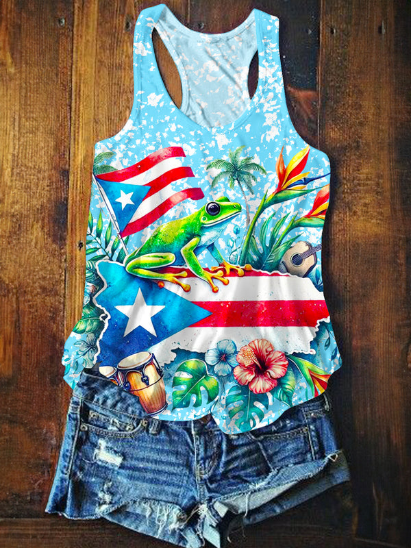 Yo Soy de PfknR Flag Printed Casual Tank Top