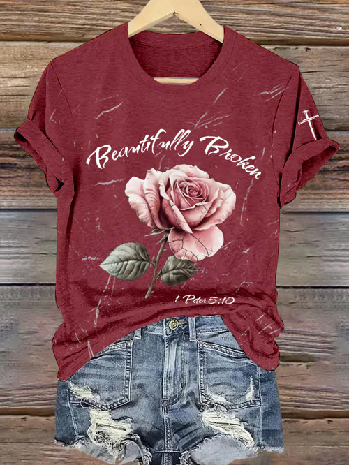 Jelly Roll Beautifully Broken Tour Print Crew Neck T-Shirt