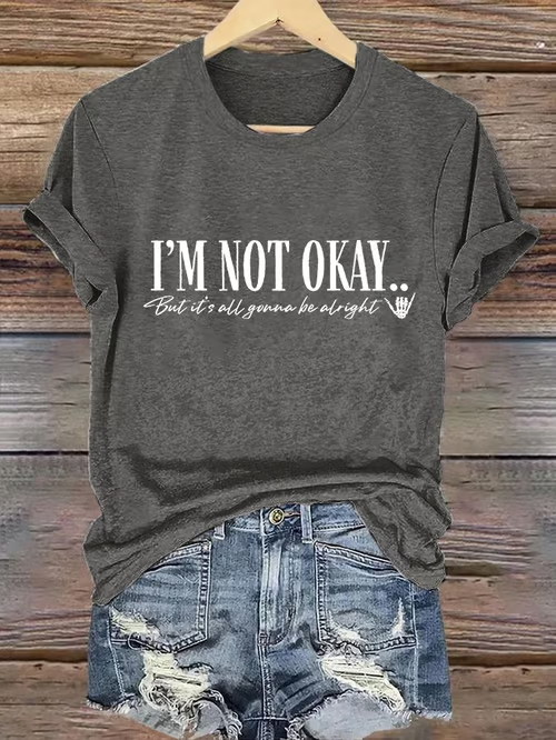 Jelly Roll 'I Am Not Okay' Print Crew Neck T-Shirt