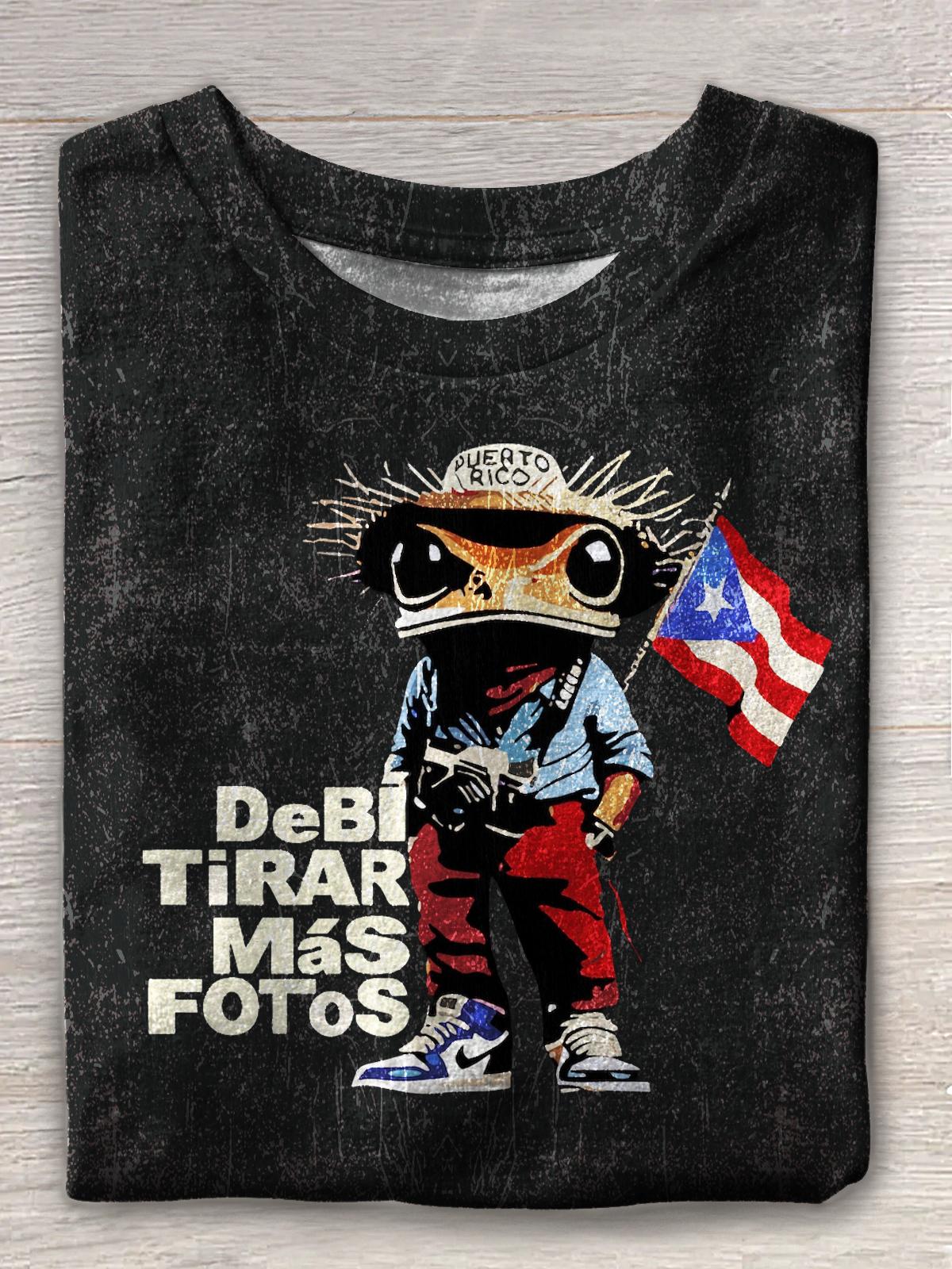 Bad Bunny Puerto Rican Flag Crew Neck T-shirt