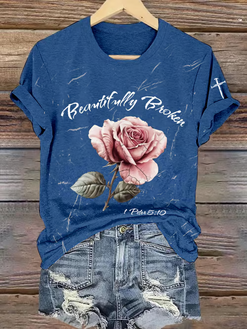 Jelly Roll Beautifully Broken Tour Print Crew Neck T-Shirt