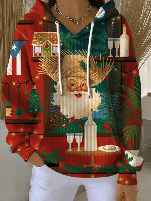 Women's Puerto Rico Coquito and Three Kings Print Casual Hoodies