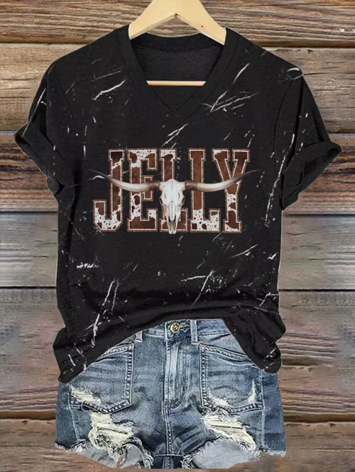 Jelly Roll Beautifully Broken Tour Music Print V-Neck T-Shirt