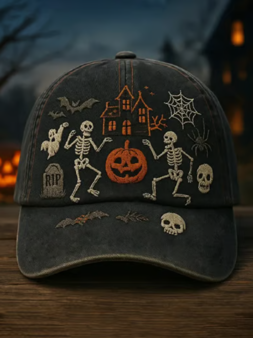 Vintage Halloween Pumpkin Art Casual Print Hat