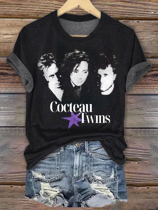 Cocteau Twins vintage inspired Crew Neck Printed  T-shirts
