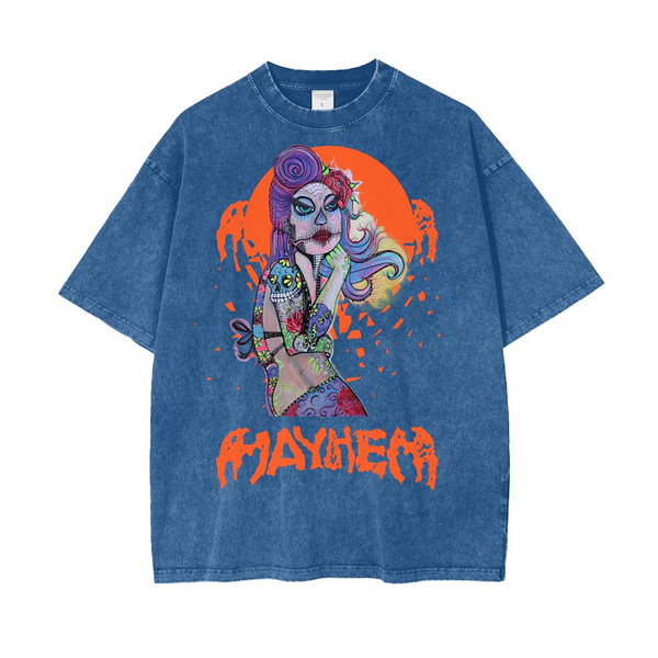Zombiegirl MAYHEM Lady Gaga Oversize Snow Washed T-Shirt