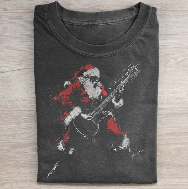 Santa Playing Guitar T-shirt