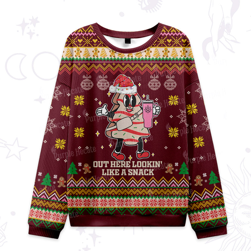 Purplehecate Out Here Lookin' Like A Snack Ugly Christmas Sweatshirts