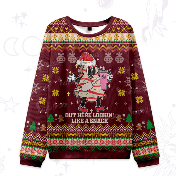Purplehecate Out Here Lookin' Like A Snack Ugly Christmas Sweatshirts