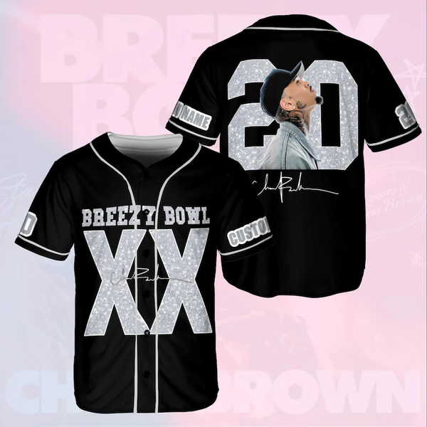 Chris Brown Breezy Bowl XX Tour Baseball Jersey